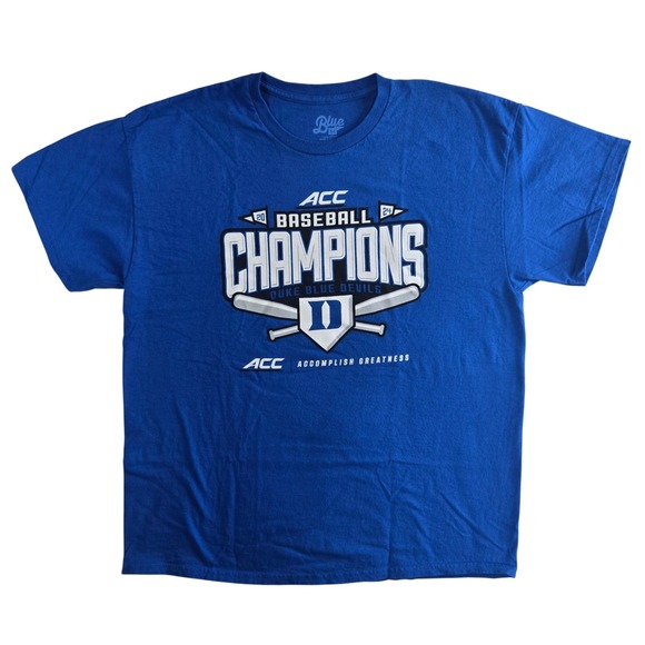 Blue 84 Other - Blue 84 Duke‎ Baseball T-Shirt Mens XL Blue Sporty 2024 ACC Champions Tee